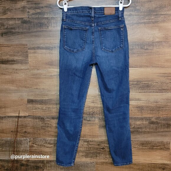 Madewell Jeans 27 Skinny 10" High Rise Medium Dark Wash Tummy Control Stretch - Picture 2 of 12